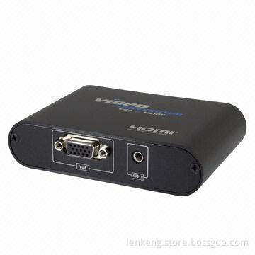 VGA + Audio to HDMI® Converter with Pass-through, 1,920 x 1,080-pixel Resolution